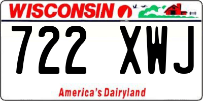 WI license plate 722XWJ