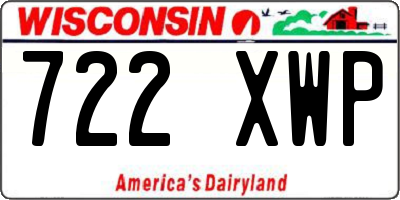 WI license plate 722XWP