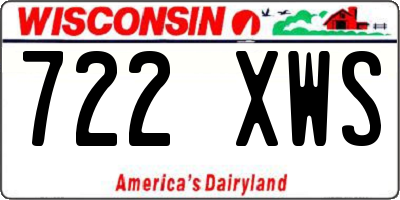 WI license plate 722XWS