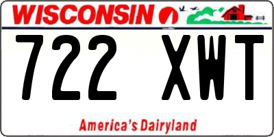 WI license plate 722XWT