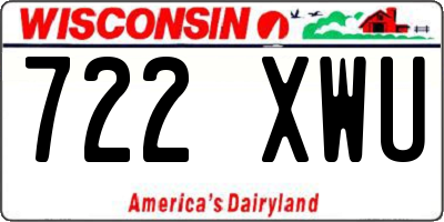 WI license plate 722XWU