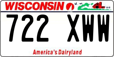 WI license plate 722XWW