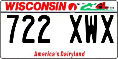 WI license plate 722XWX