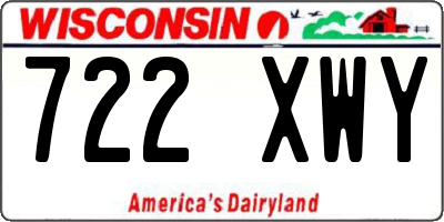 WI license plate 722XWY