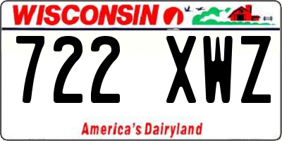 WI license plate 722XWZ