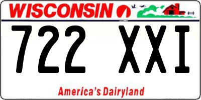 WI license plate 722XXI