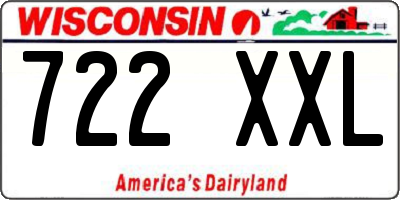 WI license plate 722XXL