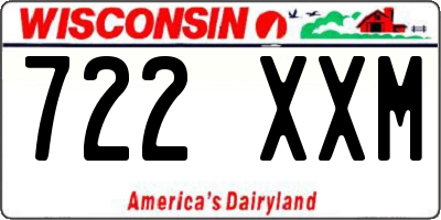 WI license plate 722XXM