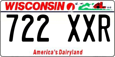 WI license plate 722XXR