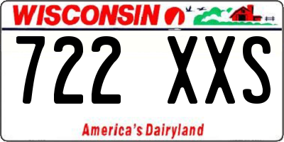 WI license plate 722XXS