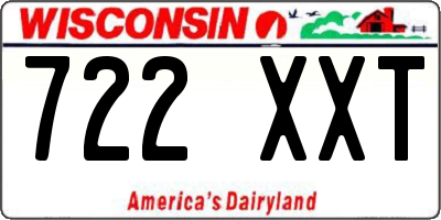 WI license plate 722XXT