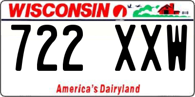 WI license plate 722XXW