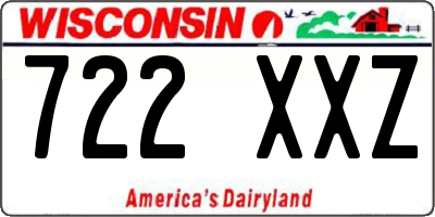 WI license plate 722XXZ