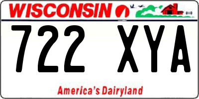 WI license plate 722XYA