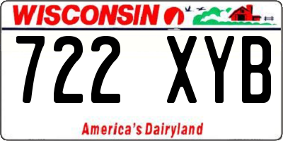 WI license plate 722XYB