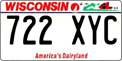 WI license plate 722XYC
