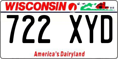 WI license plate 722XYD
