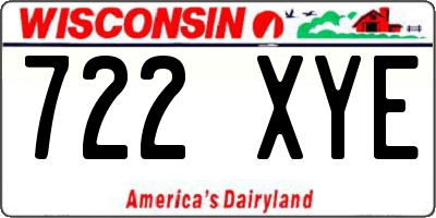 WI license plate 722XYE