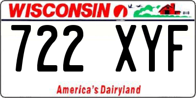 WI license plate 722XYF