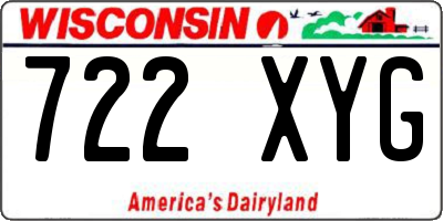 WI license plate 722XYG