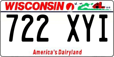 WI license plate 722XYI
