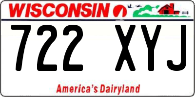 WI license plate 722XYJ