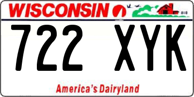 WI license plate 722XYK