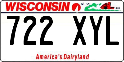 WI license plate 722XYL