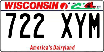 WI license plate 722XYM