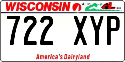 WI license plate 722XYP