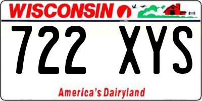 WI license plate 722XYS