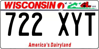 WI license plate 722XYT