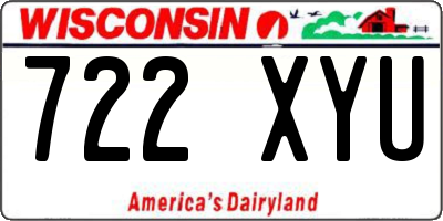 WI license plate 722XYU