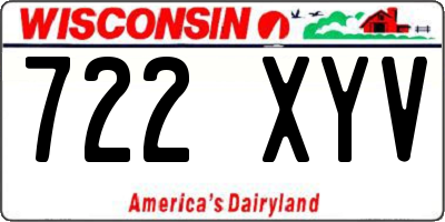 WI license plate 722XYV