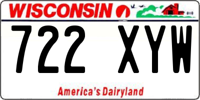 WI license plate 722XYW