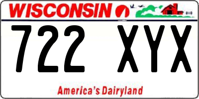 WI license plate 722XYX