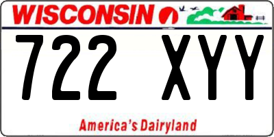 WI license plate 722XYY