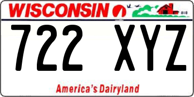 WI license plate 722XYZ