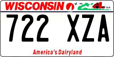 WI license plate 722XZA