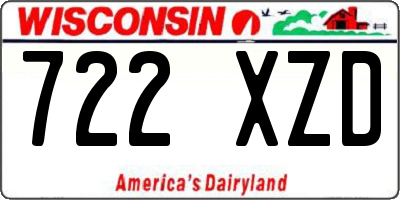 WI license plate 722XZD
