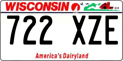 WI license plate 722XZE