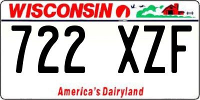 WI license plate 722XZF