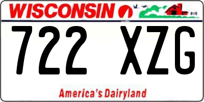 WI license plate 722XZG