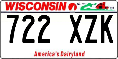 WI license plate 722XZK