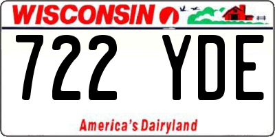 WI license plate 722YDE