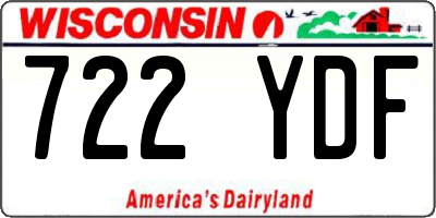 WI license plate 722YDF