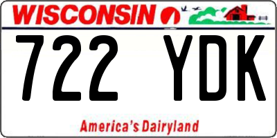WI license plate 722YDK
