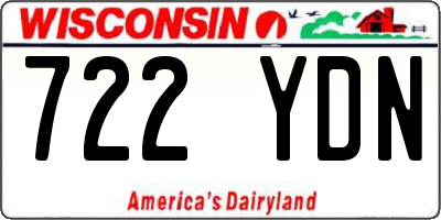 WI license plate 722YDN