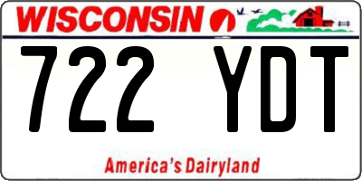 WI license plate 722YDT