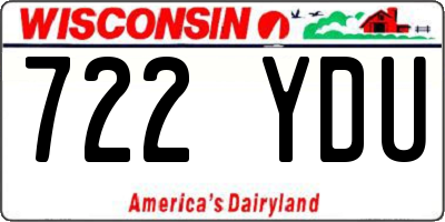 WI license plate 722YDU